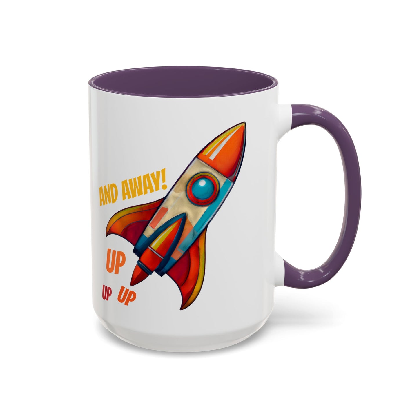 Rocket Ship Liftoff Colorful Ceramic Mug (11, 15oz)