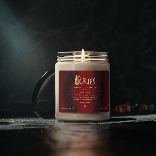 Aries Zodiac Vibes 9oz Soy Candle, 5 scents