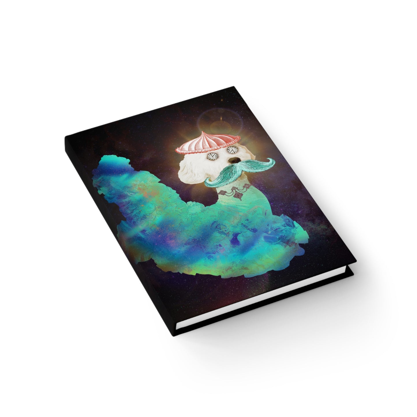 Surreal Astro Dog of Time Hardcover Blank Journal