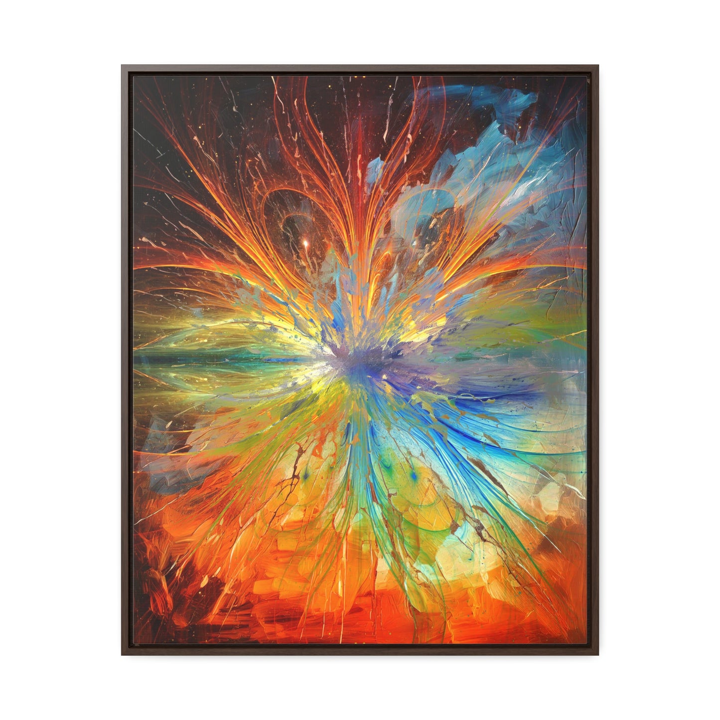 Cosmic Clockworks Abstract Framed Canvas Print