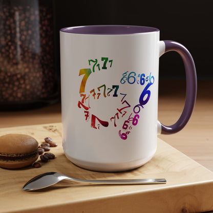 6-7 Meme Illusion Colorful Handle Ceramic Mug (11, 15oz)
