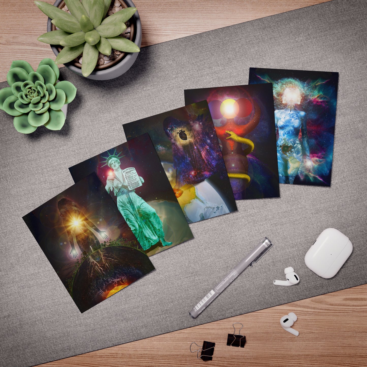 Surreal Divine Feminine Greeting Cards (5-Pack w/Envelopes)