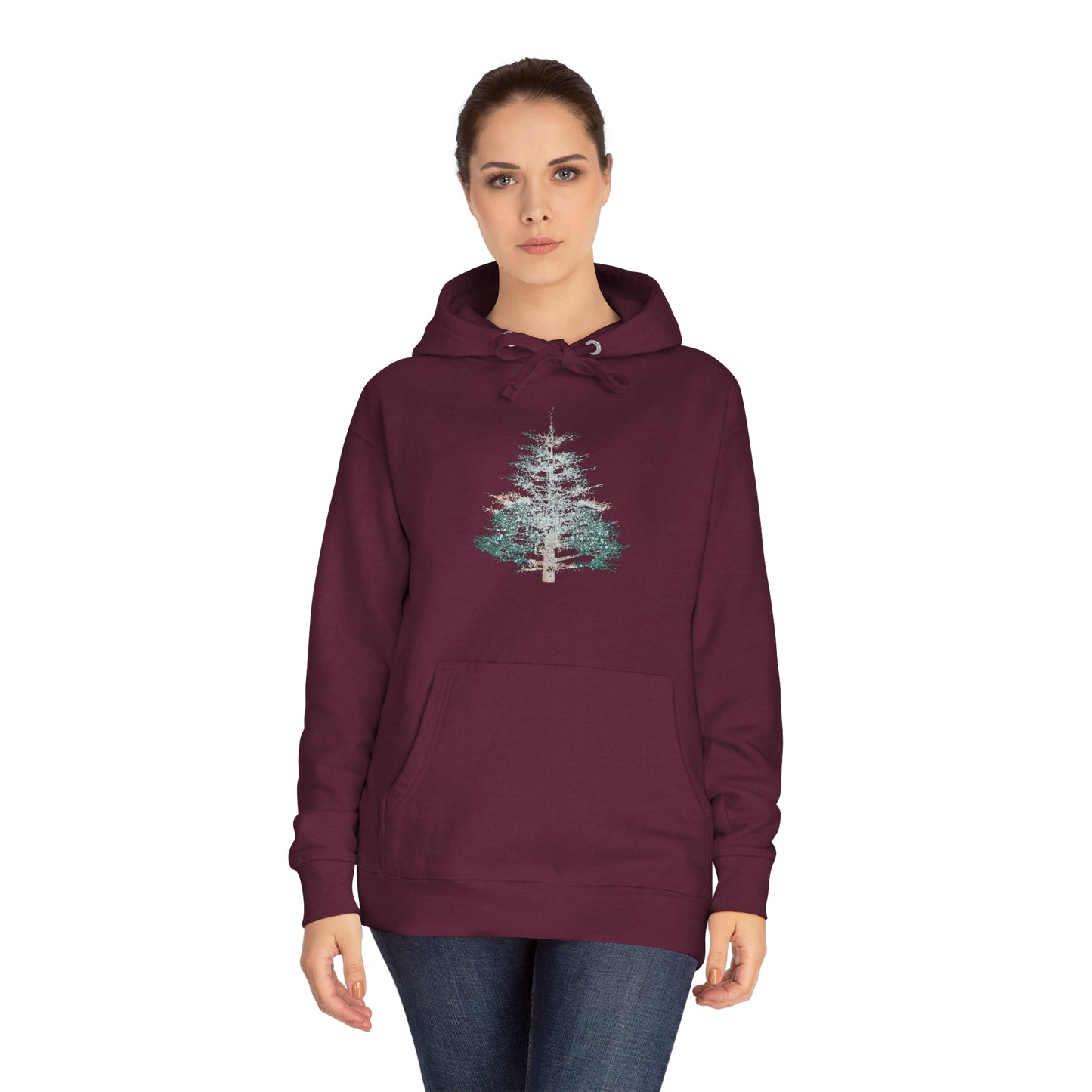 Painted Pine Tree Adult Fleece Hoodie