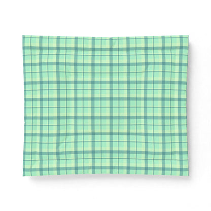 Minty Green Plaid 100% Cotton Comforter