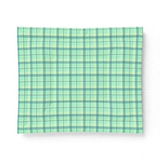 Minty Green Plaid 100% Cotton Comforter