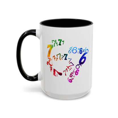 6-7 Meme Illusion Colorful Handle Ceramic Mug (11, 15oz)