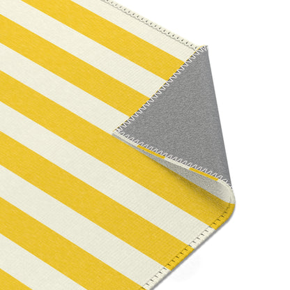 Lemony Yellow Stripes Indoor Rug