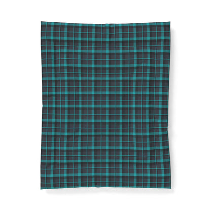 Muted Purple + Green Plaid 100% Cotton Comforter