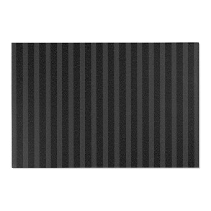 Black + Gray Striped Indoor Rug