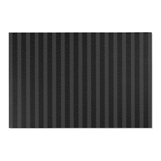 Black + Gray Striped Indoor Rug