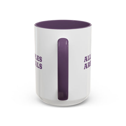 All People Are Equals Purple Handle Ceramic Mug (11, 15oz)