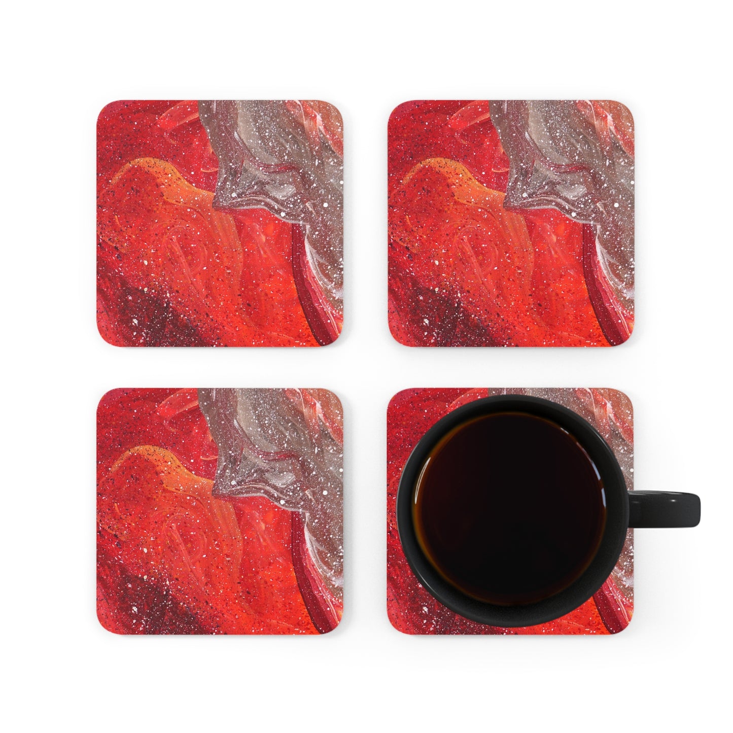 Waves of Creation 4-Piece Corkwood Coaster Set