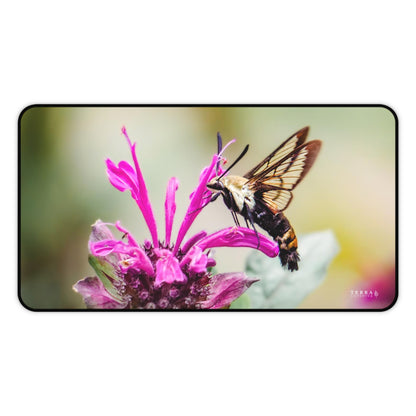 Hummingbird Moth Pollinates Flowers Full-Size Gaming Mousepad