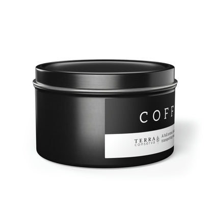 Coffeehouse Scented Candle in Minimalist Black Steel Tin (2 sizes)