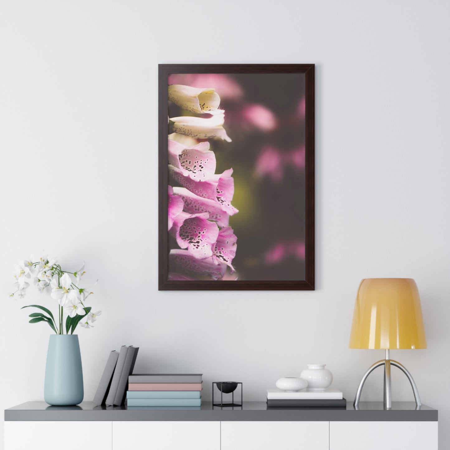 Foxglove Flowers Framed Matte Print