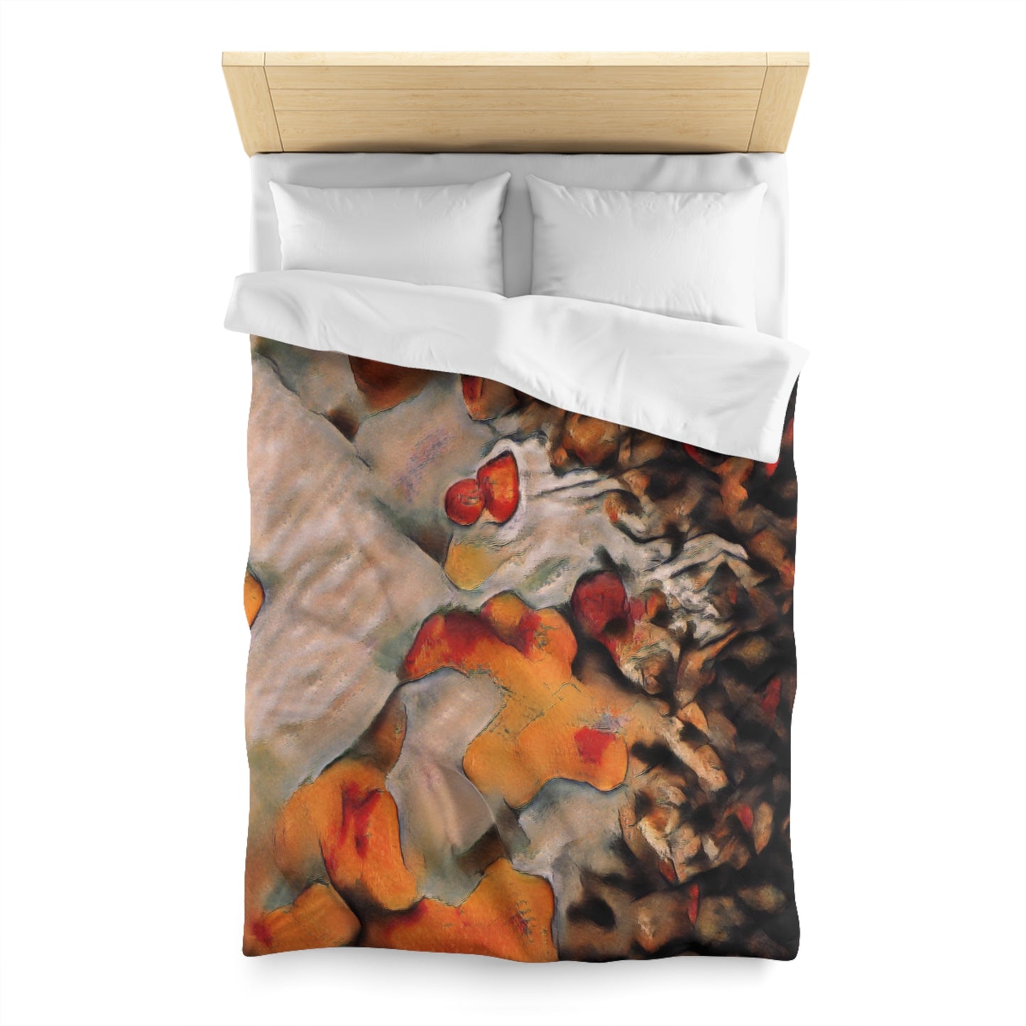 Burnt Umber Rocks Woven Duvet Cover