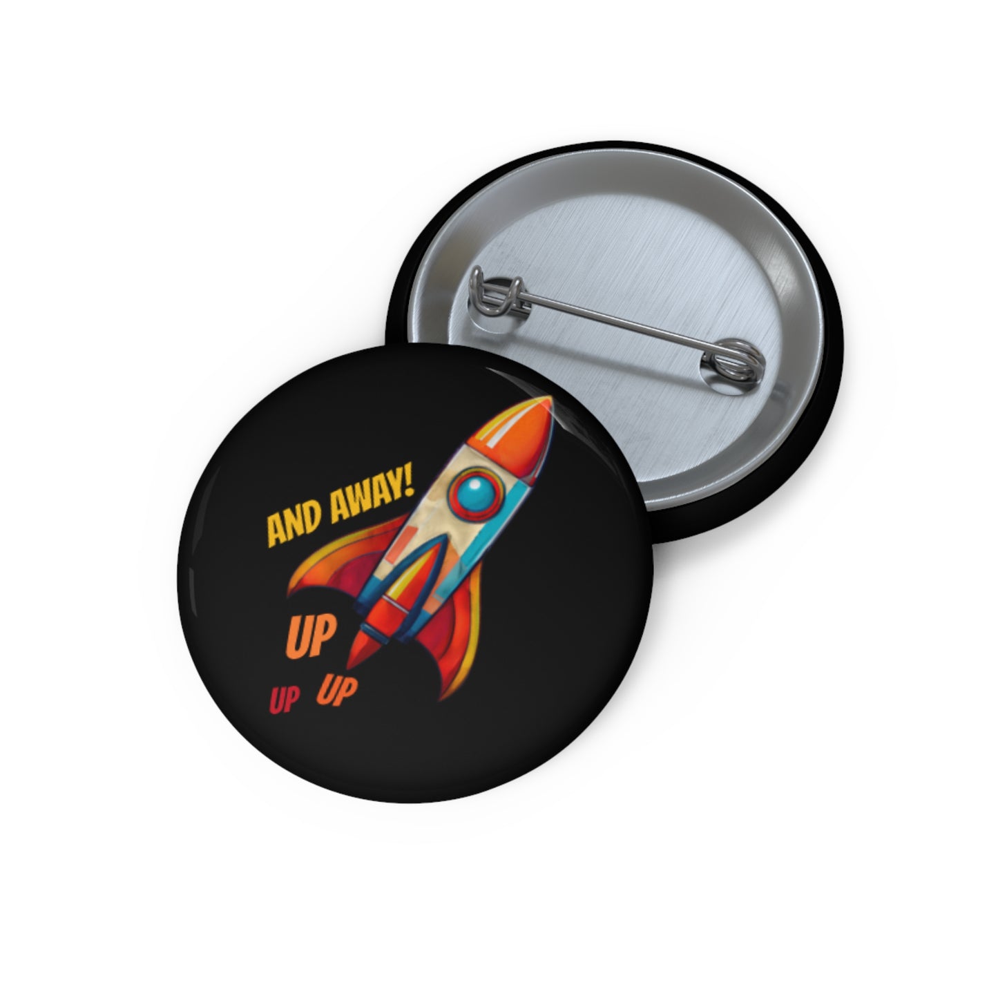 Rocket Ship Liftoff Metal Pin | Made in the USA