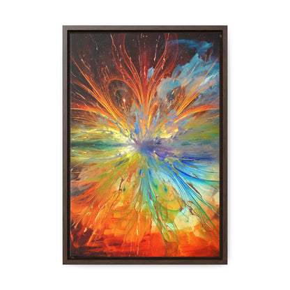 Cosmic Clockworks Abstract Framed Canvas Print