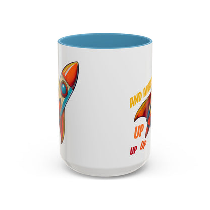 Rocket Ship Liftoff Colorful Ceramic Mug (11, 15oz)