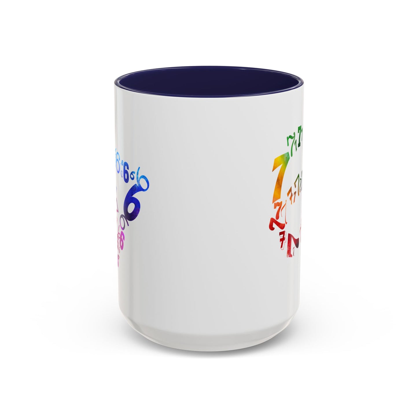 6-7 Meme Illusion Colorful Handle Ceramic Mug (11, 15oz)