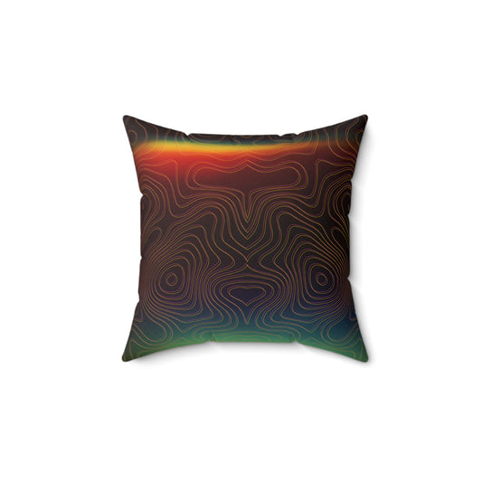 Spectral Heat Wave Faux Suede Throw Pillow