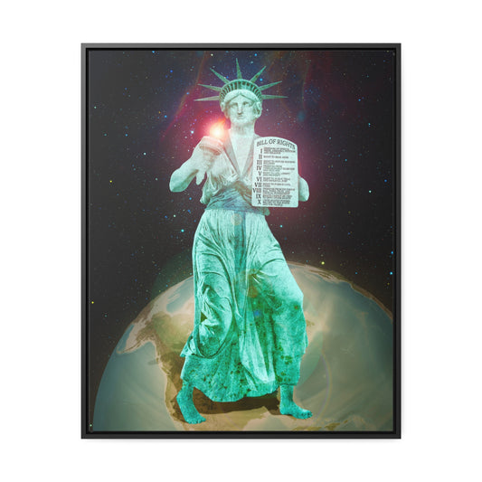 Divine Lady Liberty Framed Canvas Print