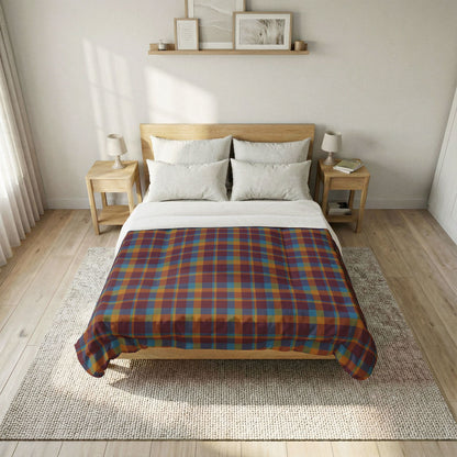 Mustard + Plum Plaid 100% Cotton Comforter