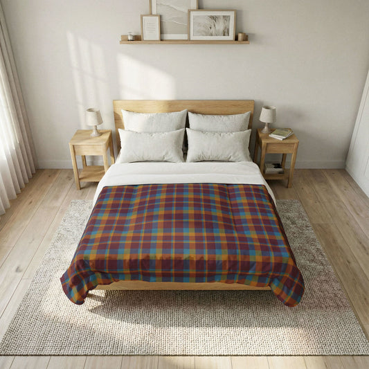 Mustard + Plum Plaid 100% Cotton Comforter
