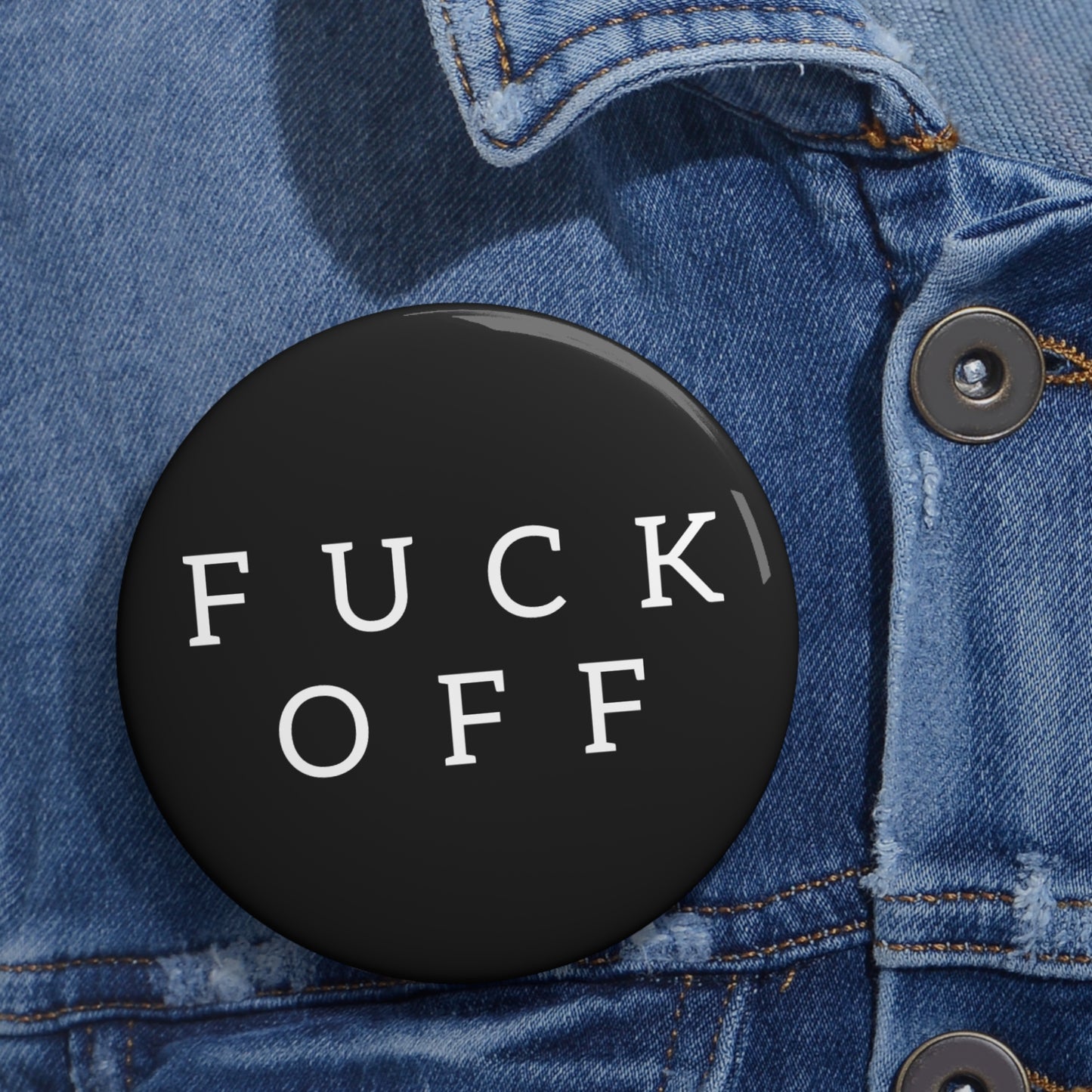 Fuck Off Minimalist Black Metal Pin | Made in the USA