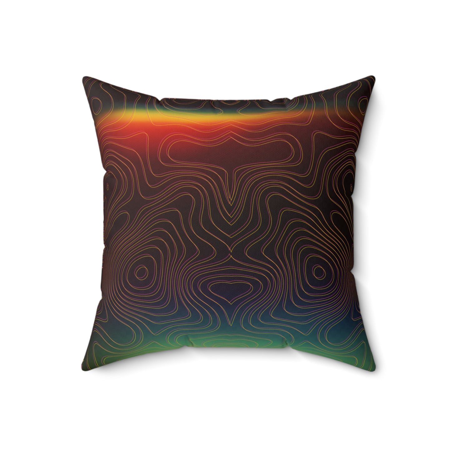Spectral Heat Wave Faux Suede Throw Pillow