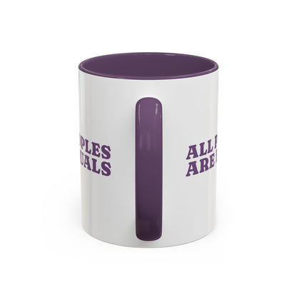 All People Are Equals Purple Handle Ceramic Mug (11, 15oz)