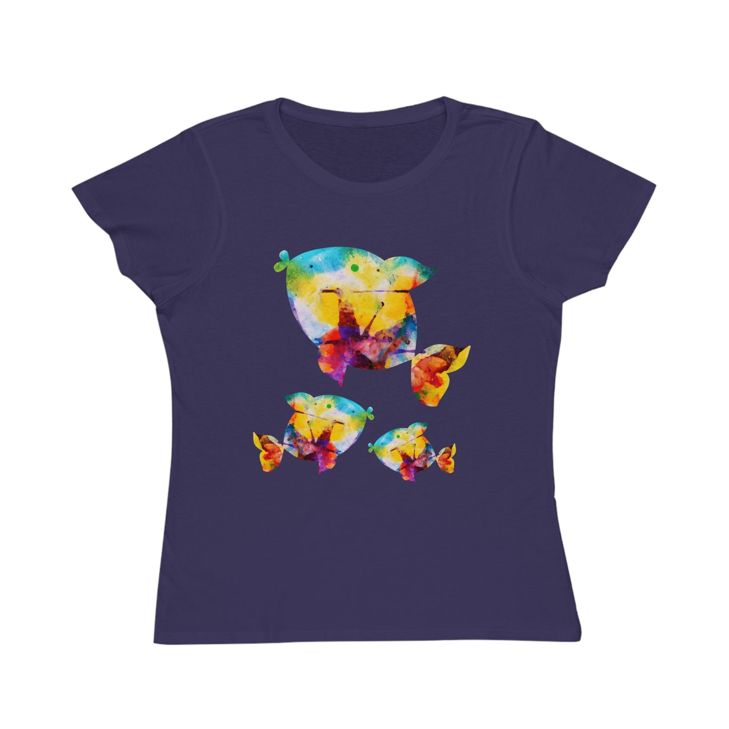 Happiness is a Painted Fish Organic Cotton Women's T-Shirt