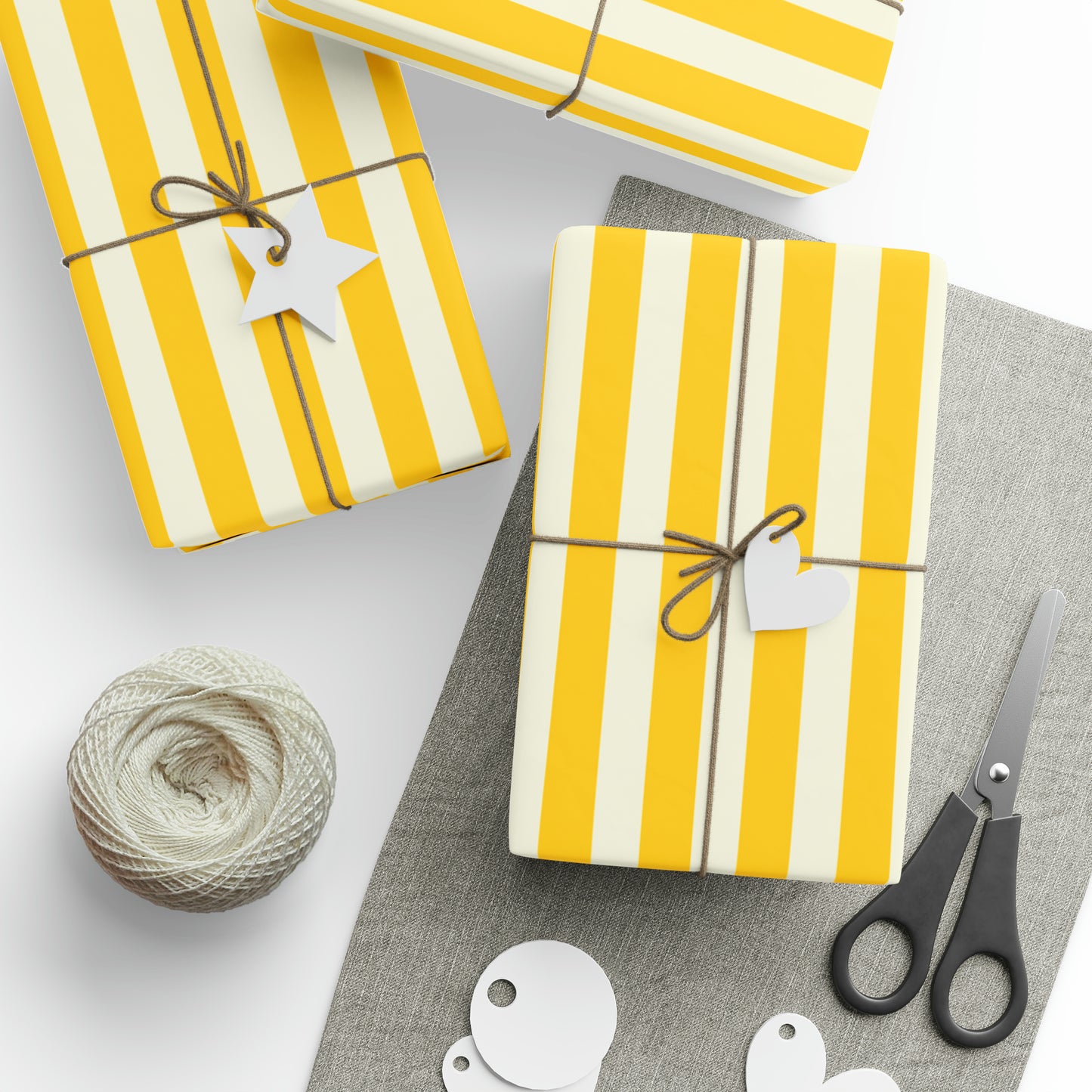 Lemony Yellow Stripes Wrapping Paper Roll (3 sizes)