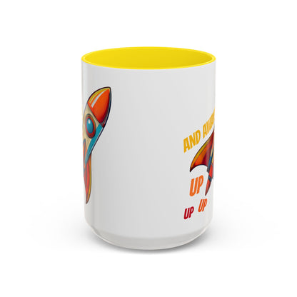 Rocket Ship Liftoff Colorful Ceramic Mug (11, 15oz)