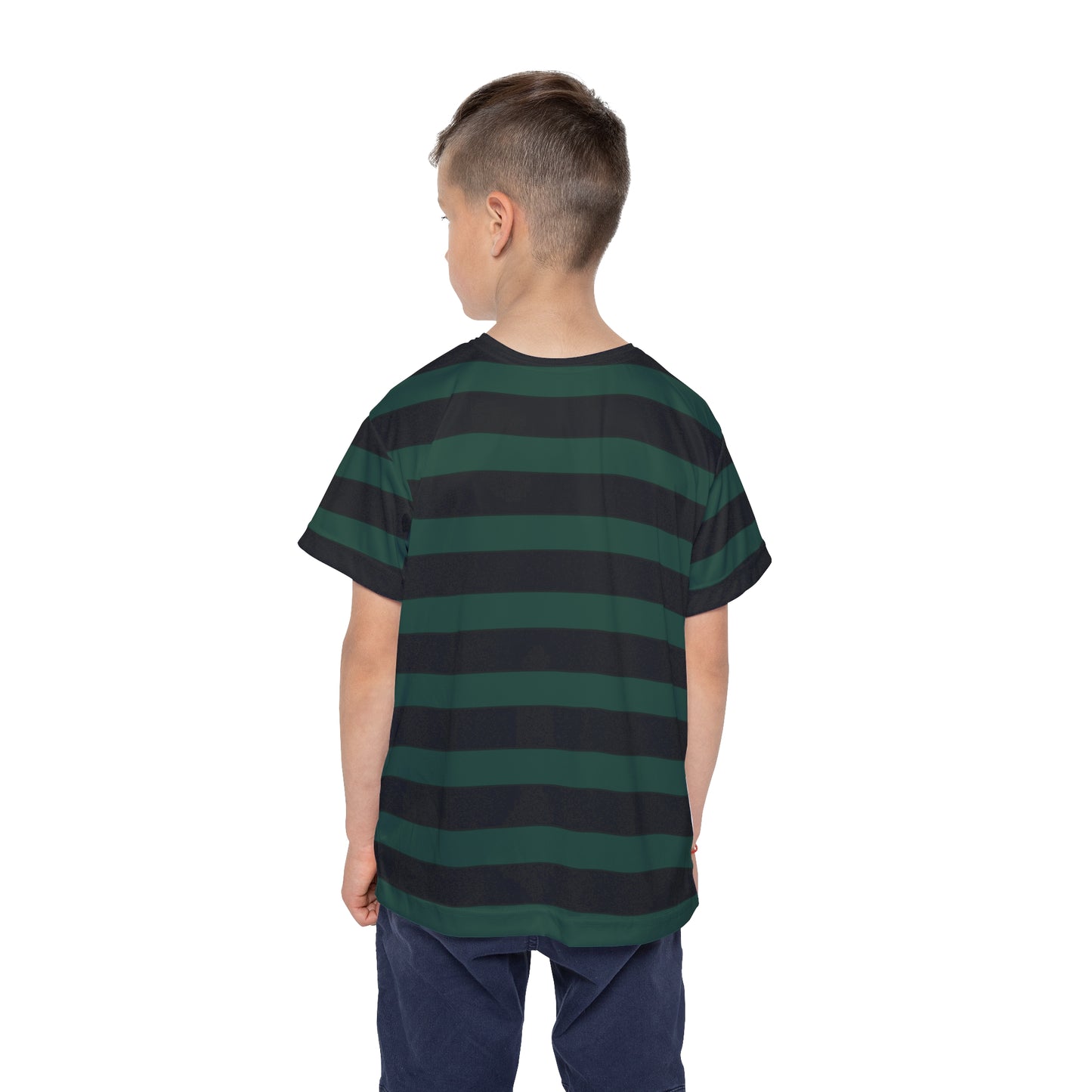 Green + Black Stripes Kids' Poly Tee