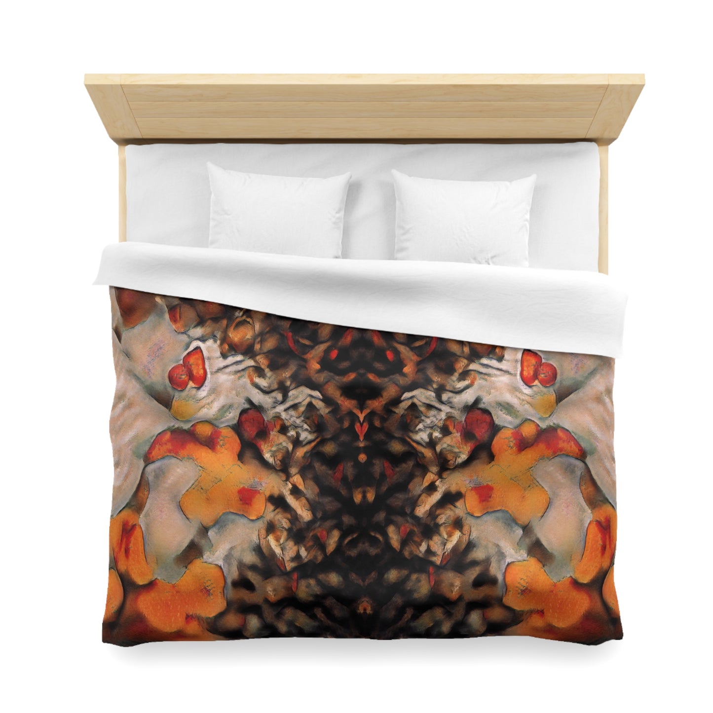 Burnt Umber Rocks Woven Duvet Cover