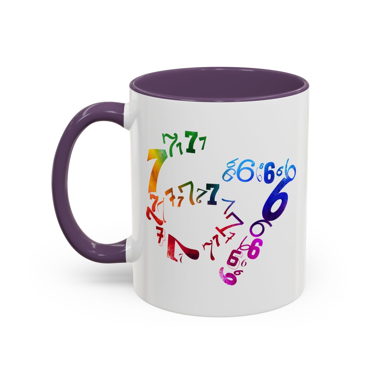 6-7 Meme Illusion Colorful Handle Ceramic Mug (11, 15oz)