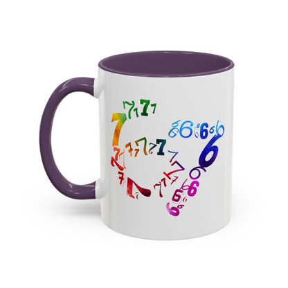6-7 Meme Illusion Colorful Handle Ceramic Mug (11, 15oz)
