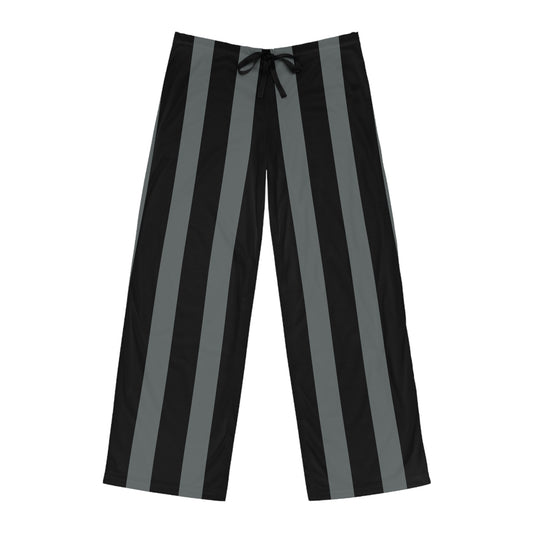 Gray & Black Vertical Striped Men's Pajama Pants