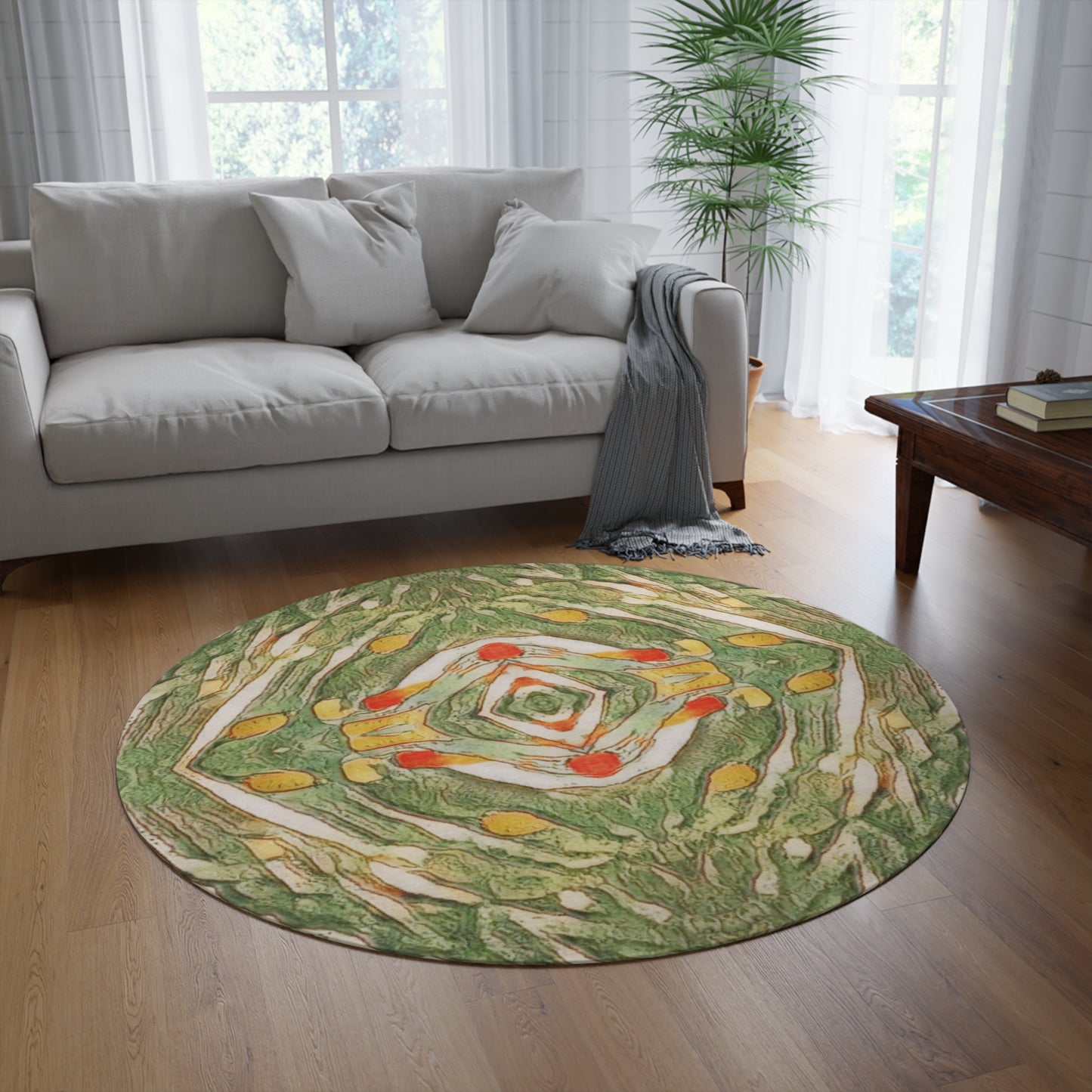 Earth Spirits Round Rug Full Bleed