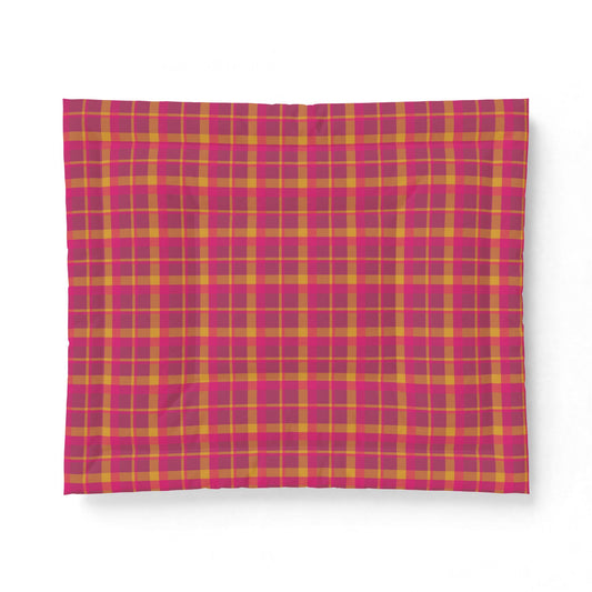 Pink + Yellow Plaid 100% Cotton Comforter