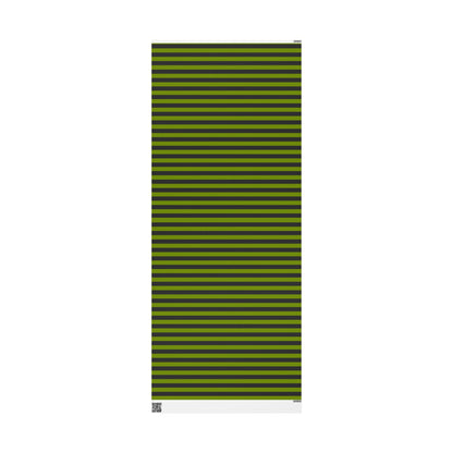 Avocado Green Striped Wrapping Paper Roll (3 sizes)