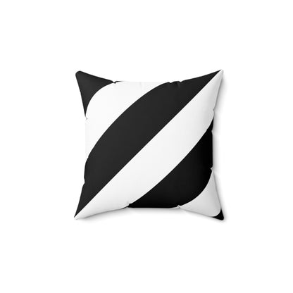 Diagonal Black & White Striped Faux Suede Throw Pillow