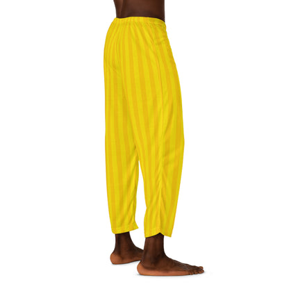 Citron Yellow Striped Men's Pajama Pants