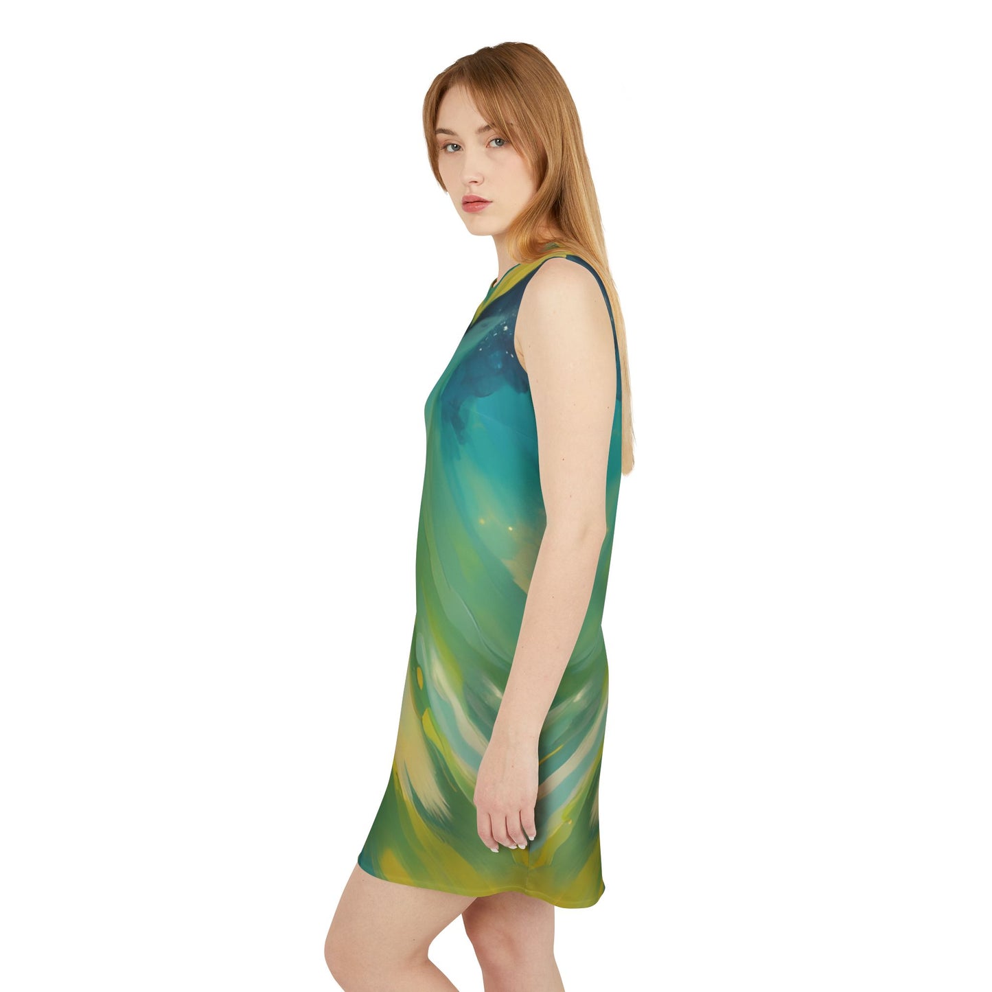 Oceanids Sleeveless Trapeze Mini Dress