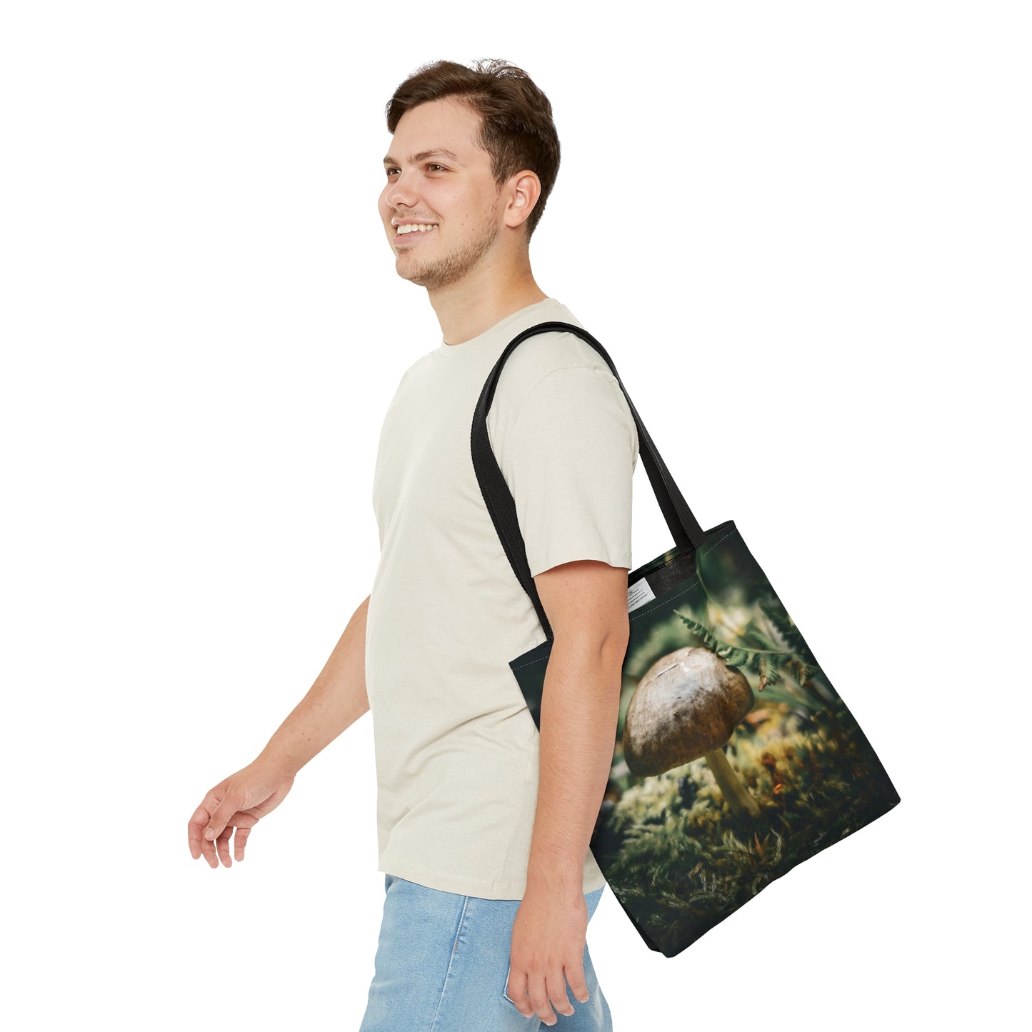 Mossy Mushroom House Artistic Tote Bag