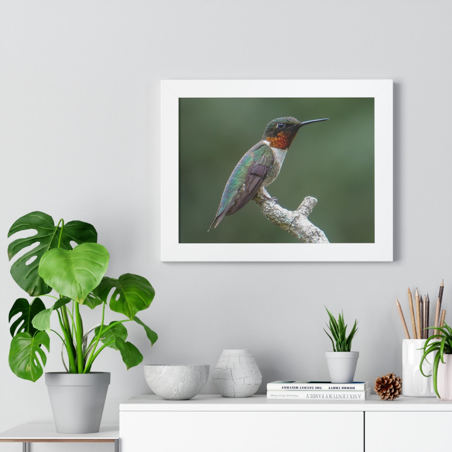 Ruby-Throated Hummingbird Framed Matte Print