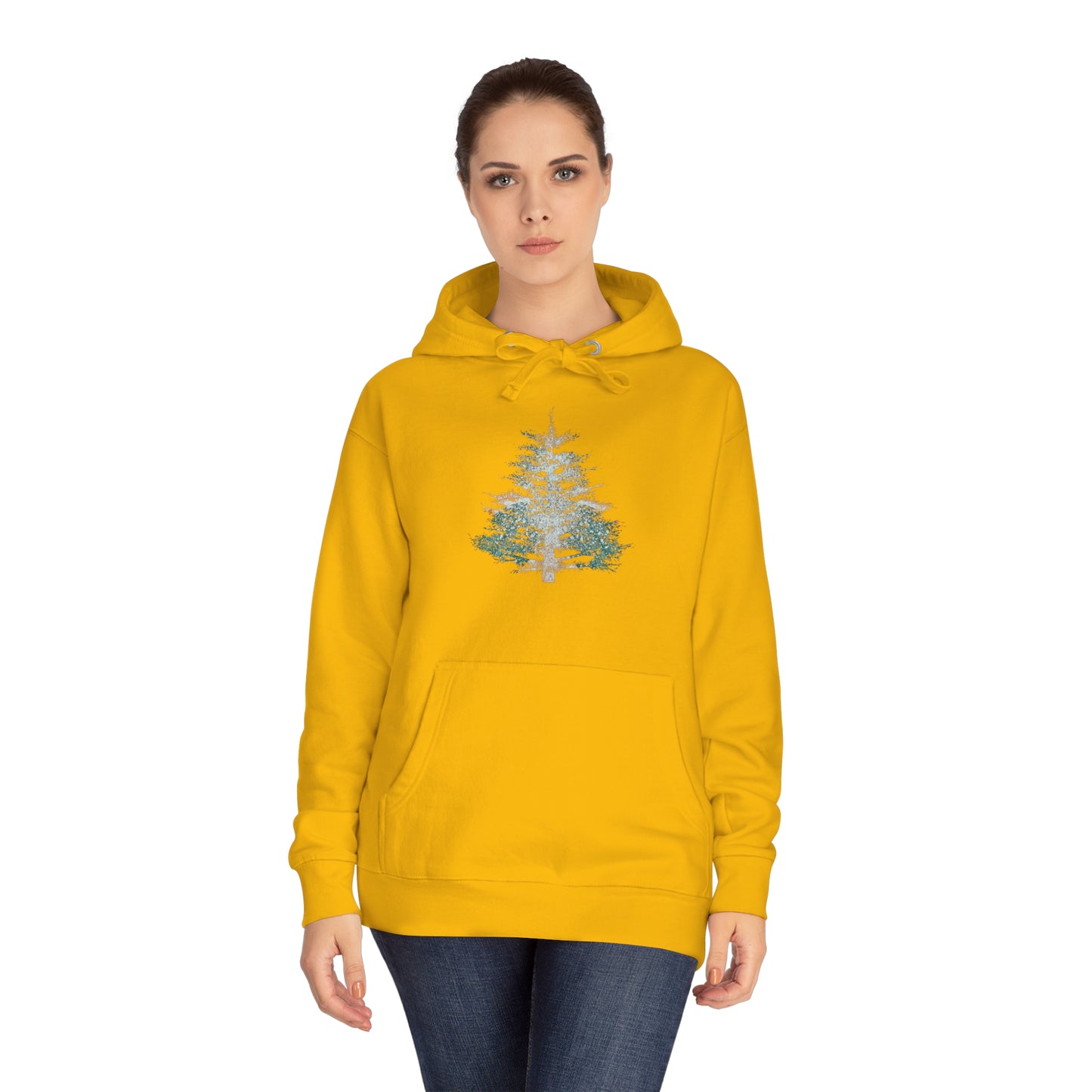 Painted Pine Tree Adult Fleece Hoodie