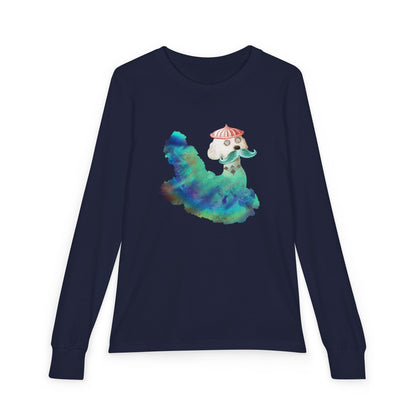 Surreal Astro Dog of Time Kids' Long Sleeve | Graphic Art Shirt | Terra Conserva