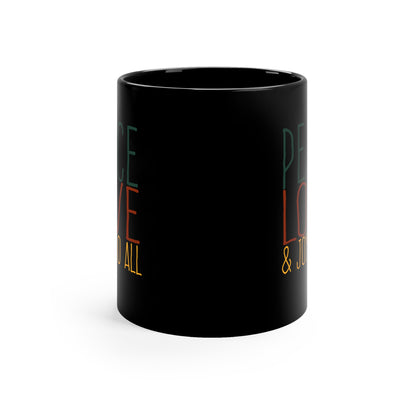 Peace, Love & Joy 11oz Black Mug